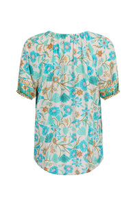 Goldie Short Sleeve Blouse - Lagoon - Sare StoreSPELLBlouse