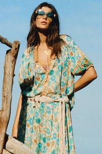 Goldie Short Sleeve Blouse - Lagoon - Sare StoreSPELLBlouse