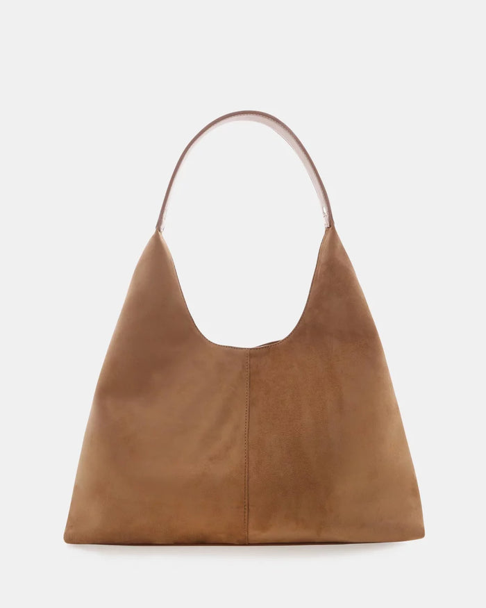 Tammy Shoulder Bag - Dark Tan Suede