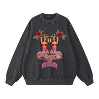 La Sirene Acid Wash Crew Neck - Black - Sare StoreMaku The LabelSweatshirts