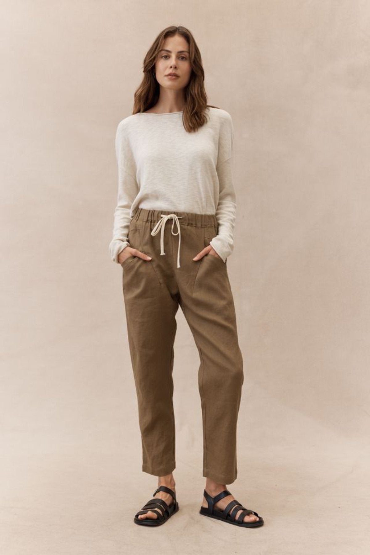Little Lies Luxe Linen Pants Buy Luxe Linen Pants Washed Navy
