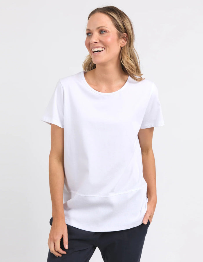 Rib Short Sleeve Tee - White - Sare StoreElmTee