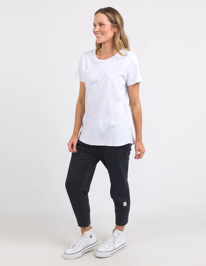Rib Short Sleeve Tee - White - Sare StoreElmTee