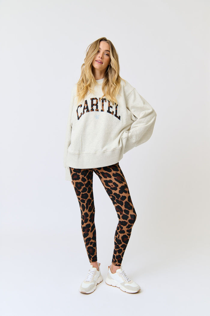 Bronwyn Sweater – Oat Marle/Leopard