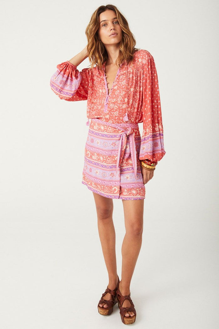 Sunshine Bandit Wrap Mini Skirt - Cayenne - Sare StoreSPELLSkirt