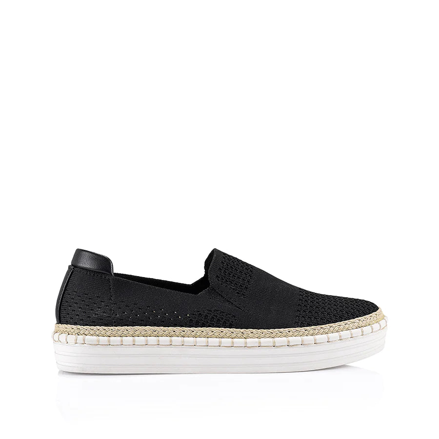 Queen Slip On Sneakers Black Knit Sare Store