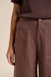 Jude Linen Pants - Chocolate