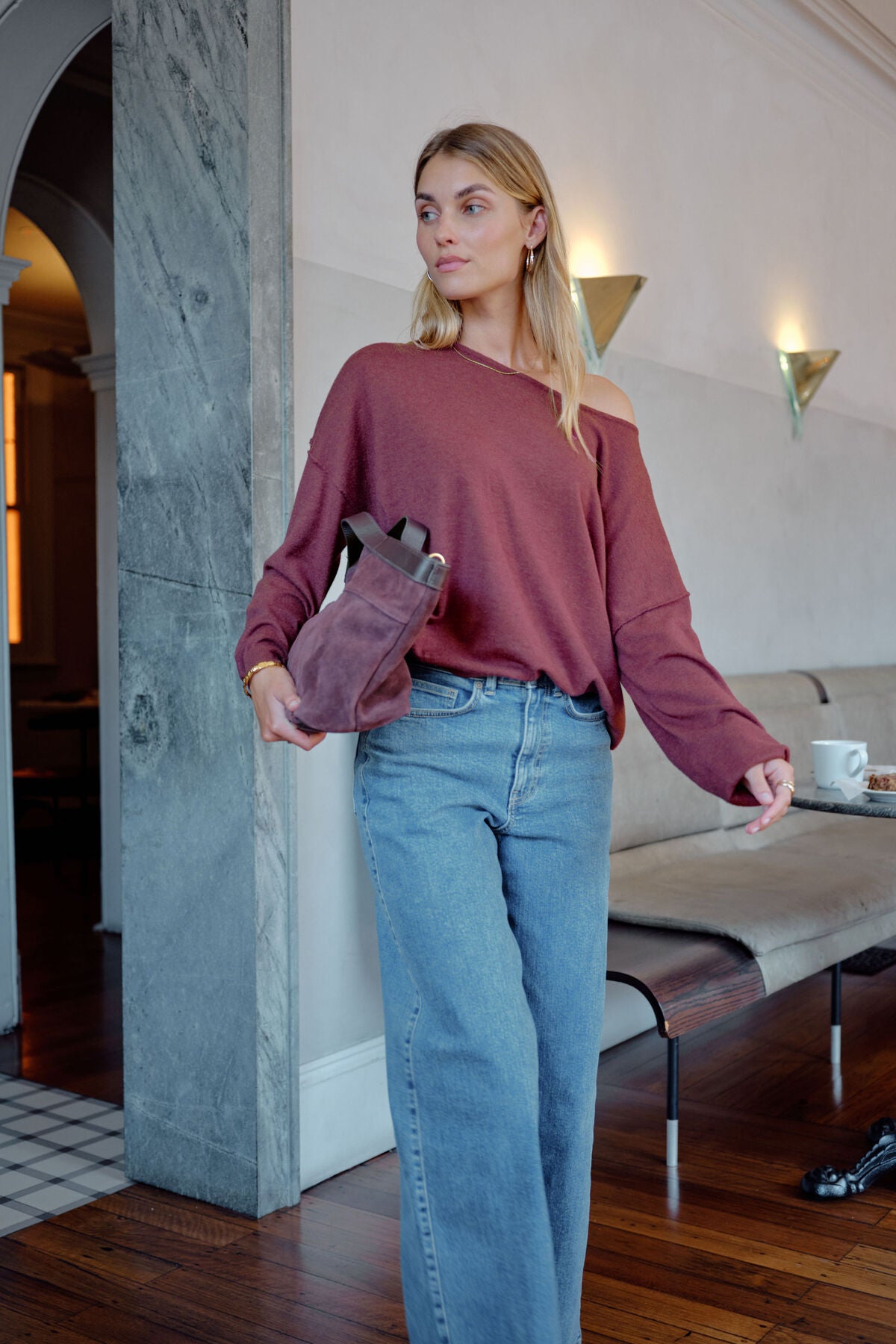 LIZA DRAPEY SOFT KNIT/WASHED BURGUNDY