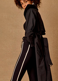 James Hooded Trench Coat - Black