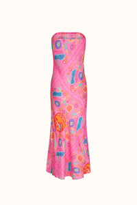 Aquarius Strapless Bias Dress - Cosmopolitan Pink