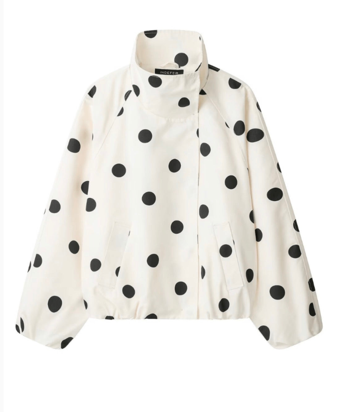 Funnel Press Stud Polka Dot Jacket – WhiteBlack