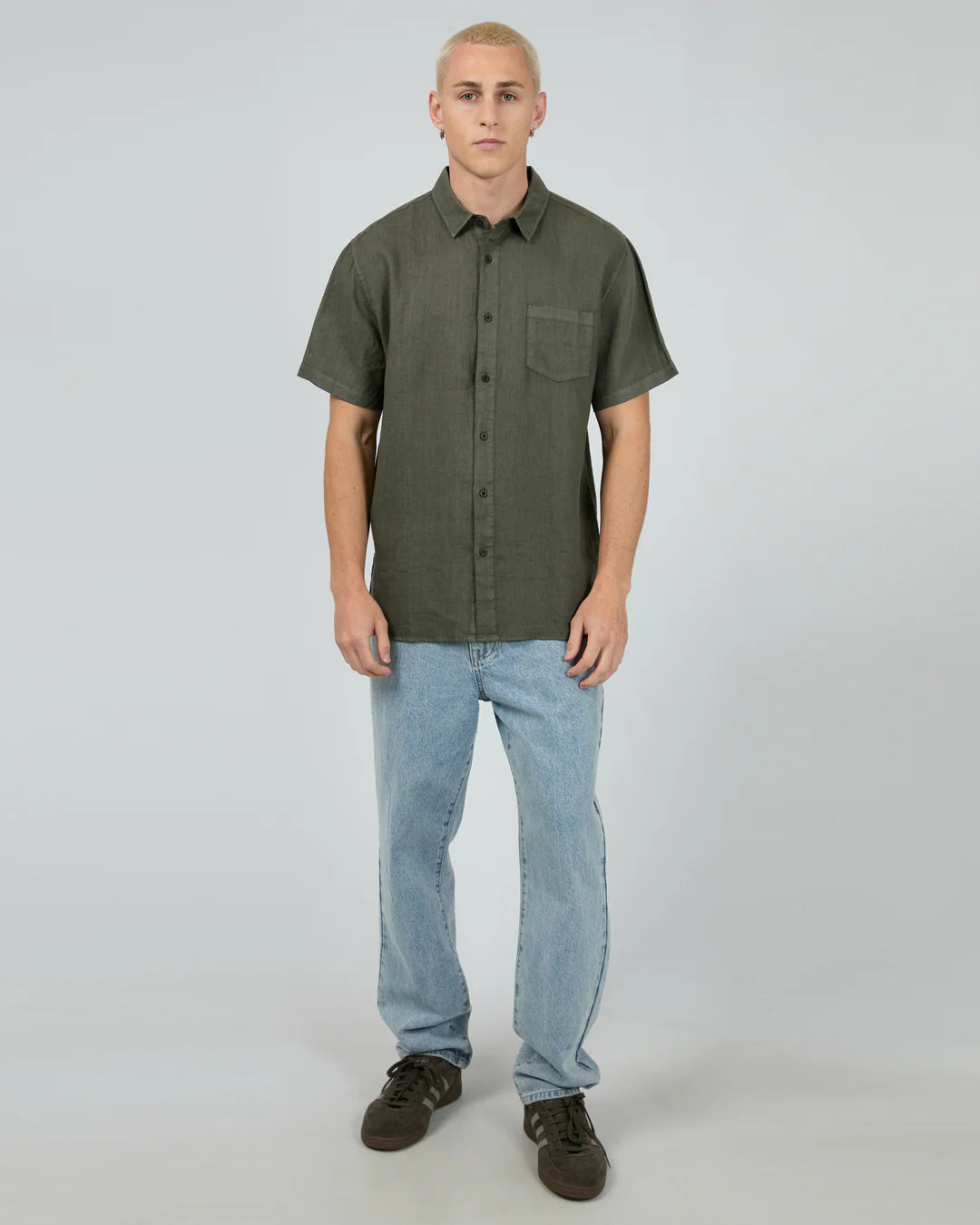 Linen Short Sleeve Shirt II - Khaki
