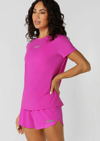 Never Give Up Active T-Shirt - Electric Pink