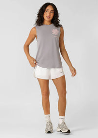 Never Give Up Washed Tank - Washed Dark Concrete Grey