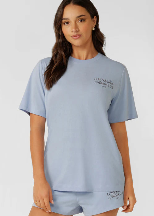 Athletic Club Relaxed T-shirt -  Oxford Blue - $99 T-SHIRT & SHORT SET