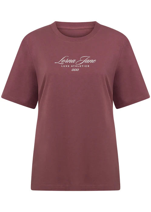 Luxe Athletic Relaxed T-Shirt - Renaissance Rose - $99 T-SHIRT & SHORT SET