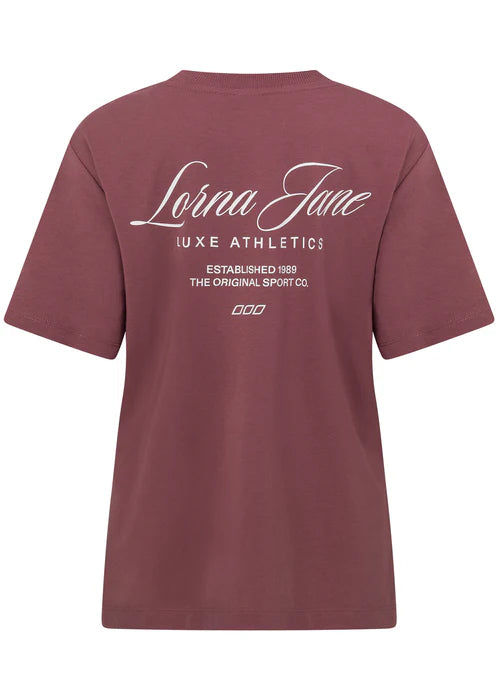 Luxe Athletic Relaxed T-Shirt - Renaissance Rose - $99 T-SHIRT & SHORT SET