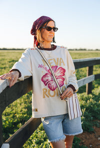The Runaway Bag | Cream Butter Burgundy Stripe