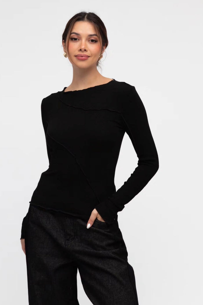 Sita Long Sleeve Top - Black