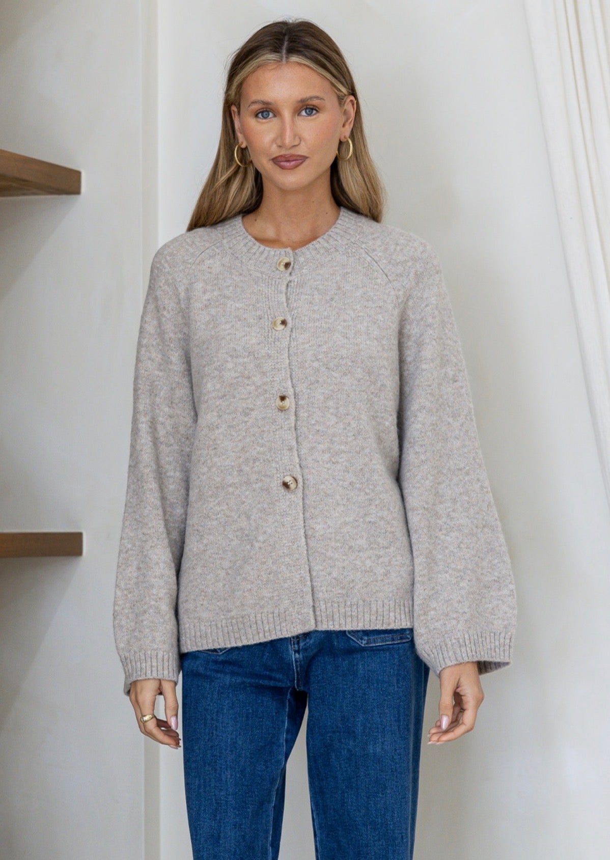 Lennox Long Sleeve Cardi - Warm Beige