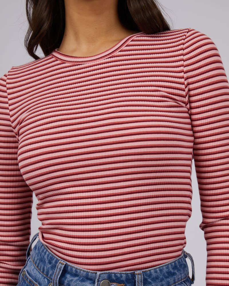 Eve Rib Stripe Long Sleeve - Pink