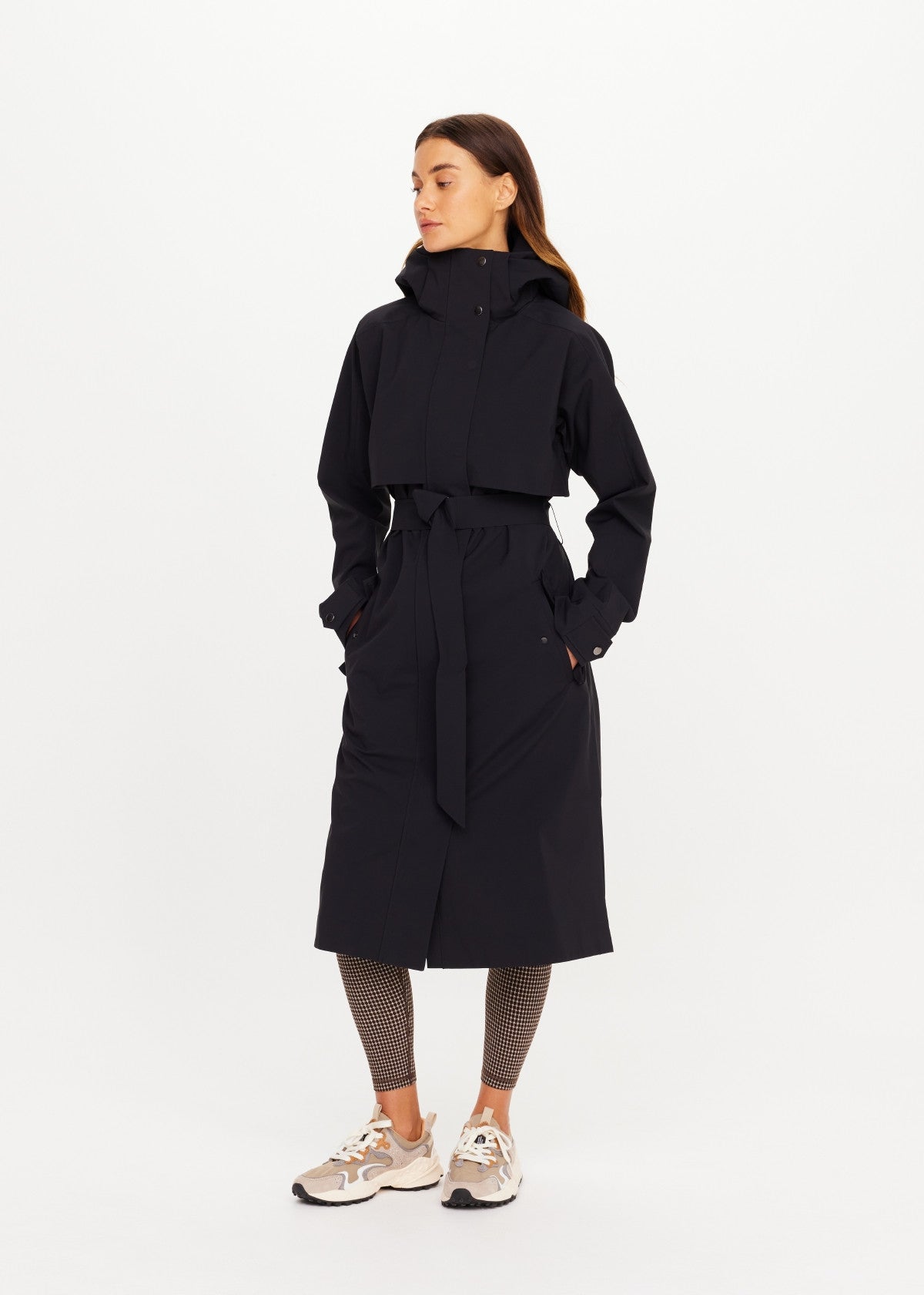 James Hooded Trench Coat - Black