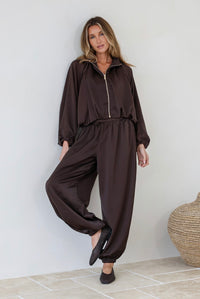 Chocolate Satin Jacket