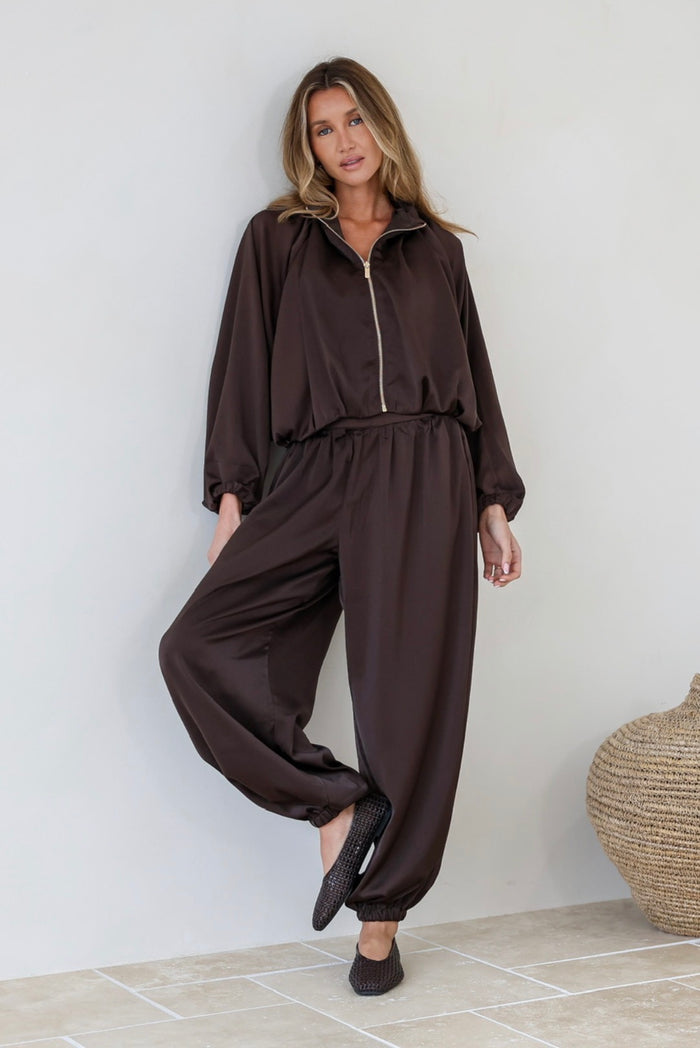 Chocolate Satin Jacket