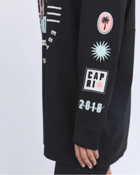 Vibes Long Sleeve Tee Shirt - Washed Black