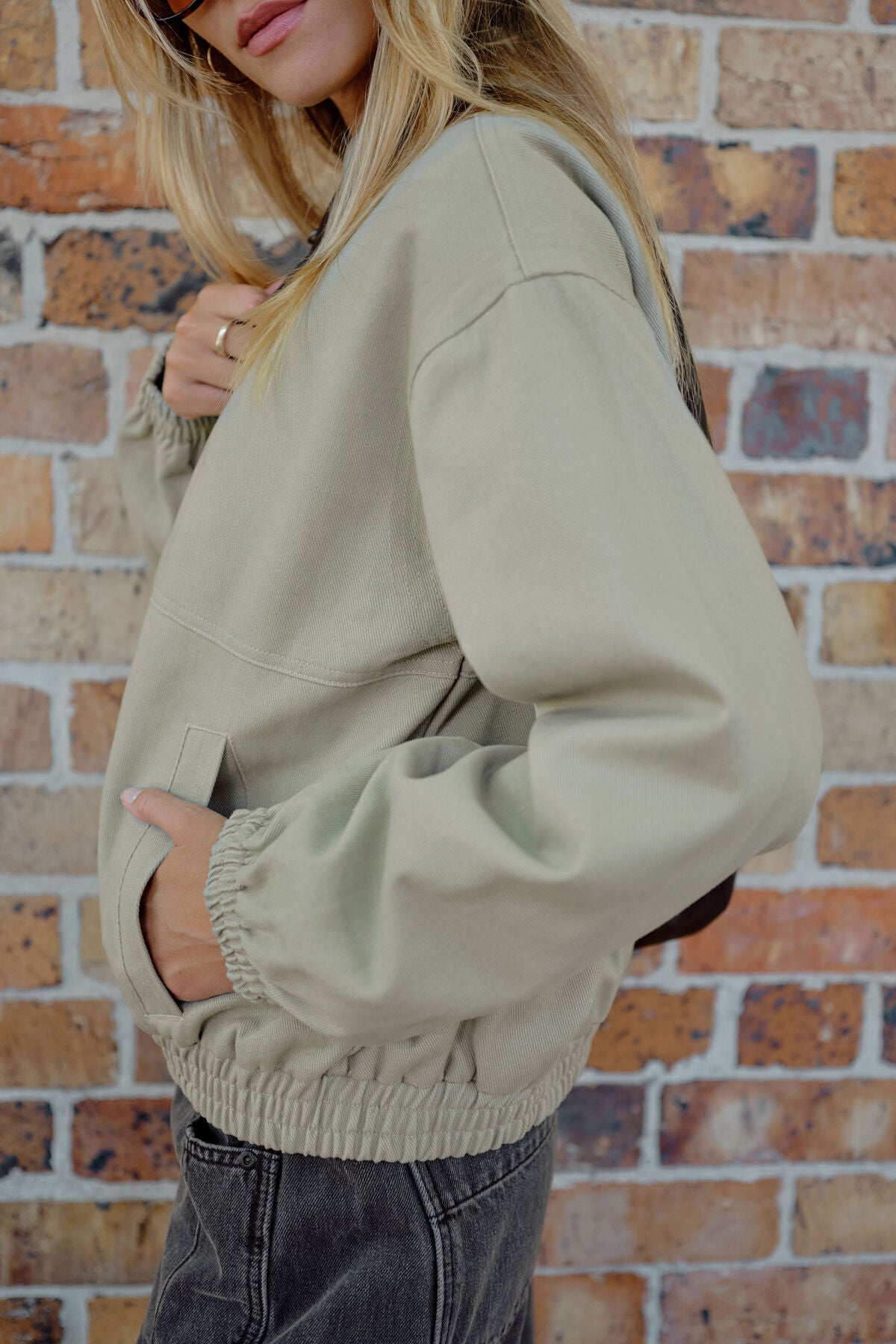 Annie Bomber Jacket - Ash Green