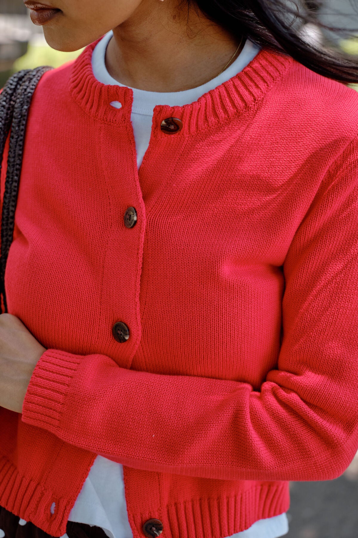 Nelly Long Sleeve Knit Cardi -Fiery Red