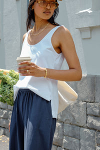 Bloom Slouchy Scoop Tank - White