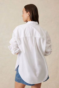 Peta Oversized Shirt - White Organic Cotton