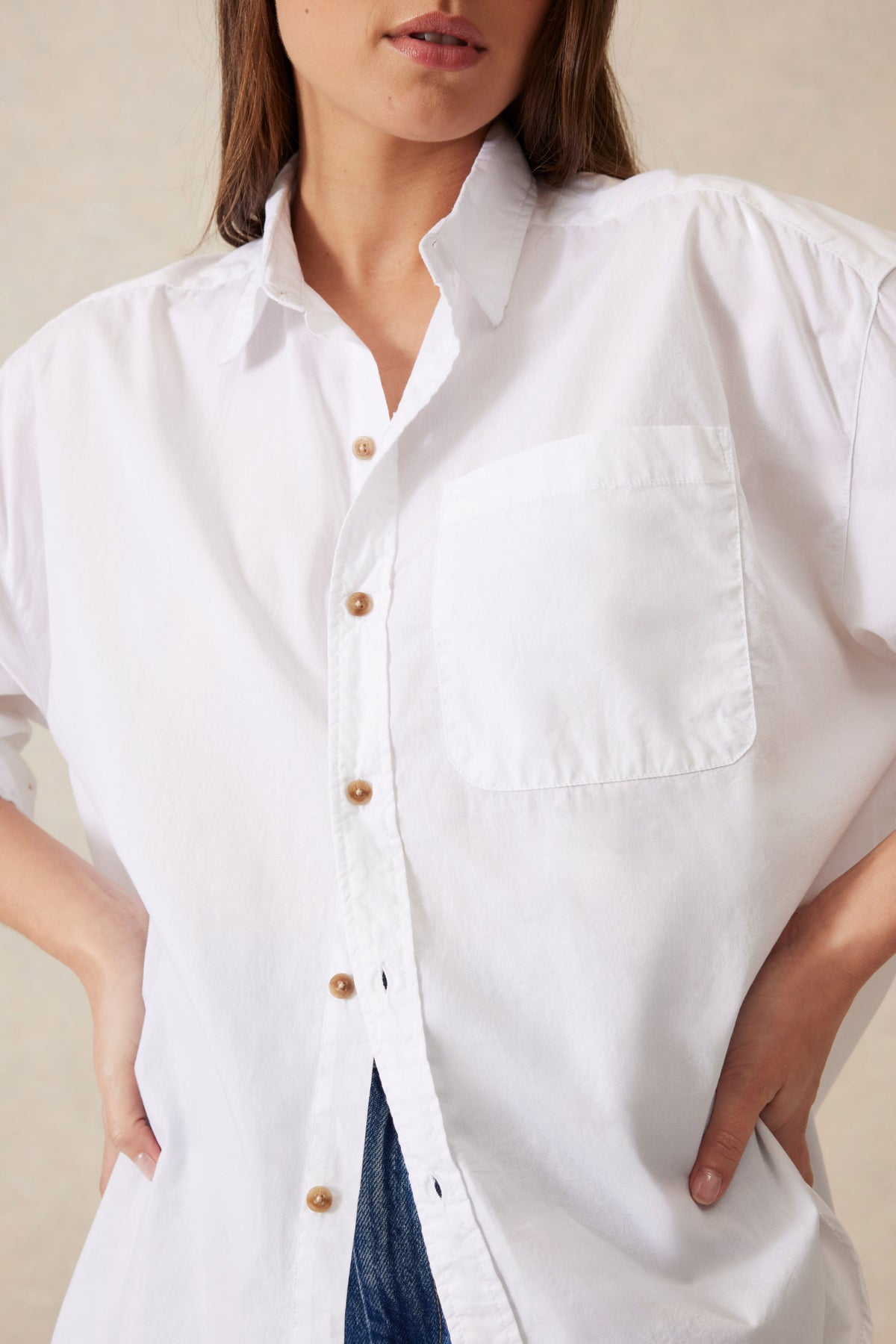 Peta Oversized Shirt - White Organic Cotton