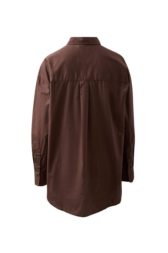 Peta Oversized Shirt - Chocolate