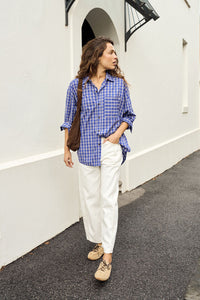 Peta Oversized Shirt - Polo Blue Check