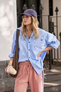 Peta Oversized Shirt - Sky Blue