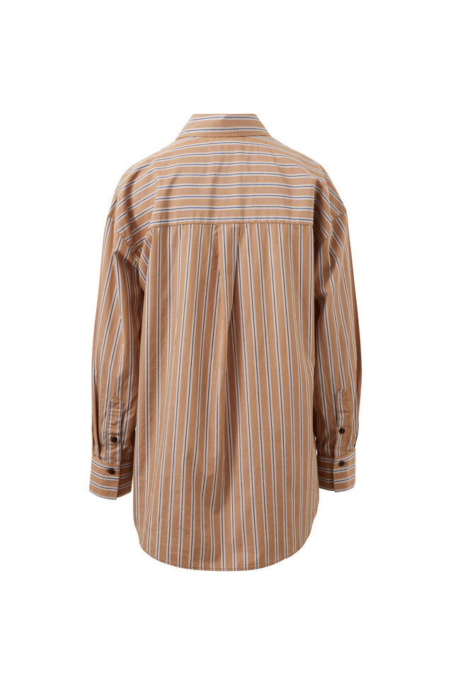 Peta Oversized Shirt - Biscuit Stripe