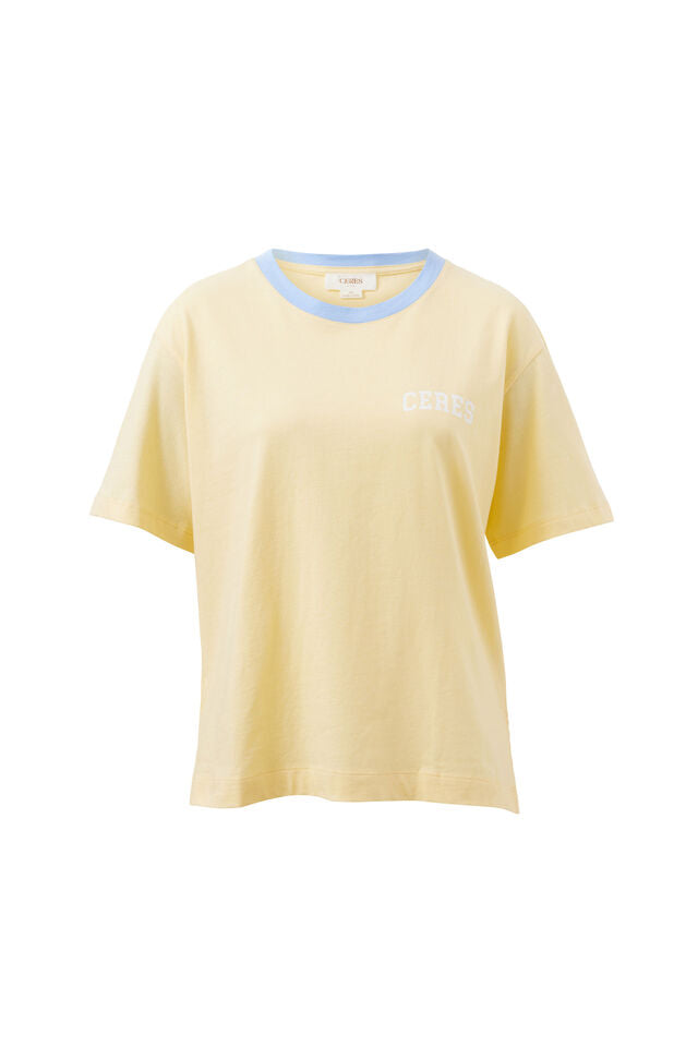 Stevie Slouchy Tee - New Butter/Heritage Logo