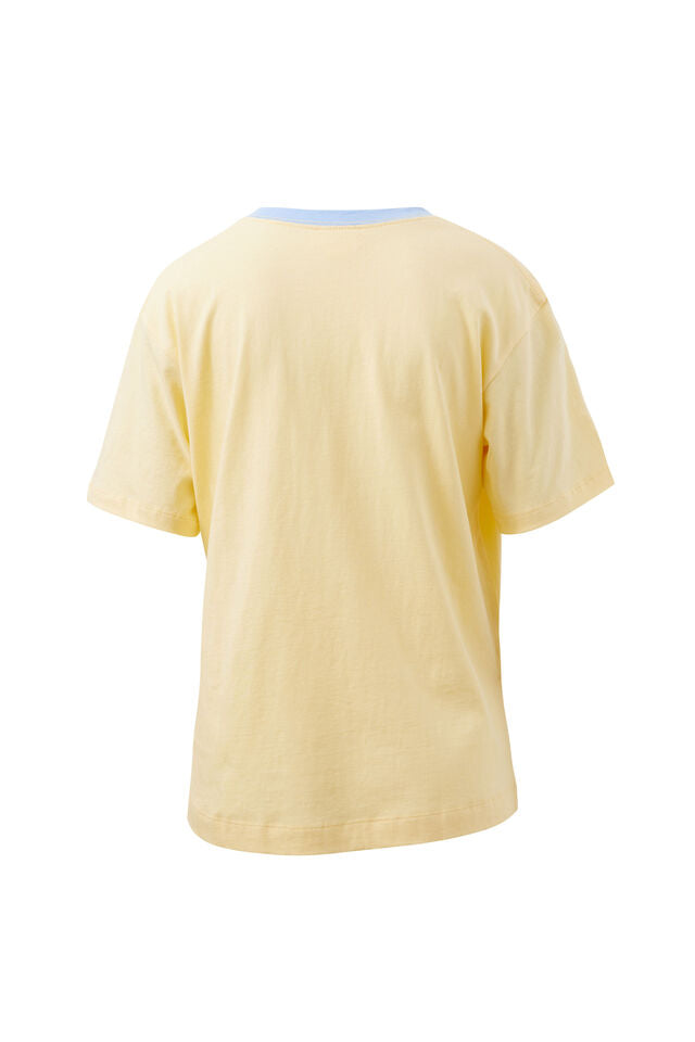 Stevie Slouchy Tee - New Butter/Heritage Logo