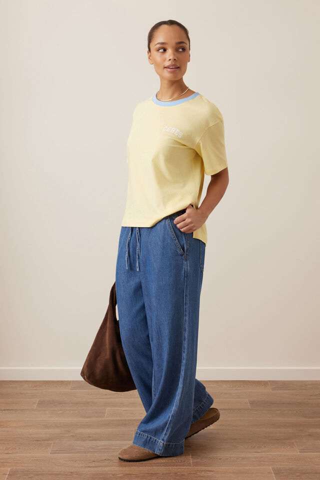 Stevie Slouchy Tee - New Butter/Heritage Logo