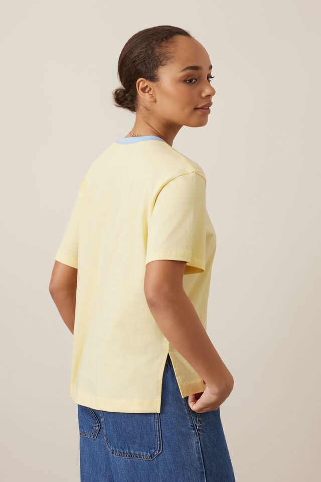 Stevie Slouchy Tee - New Butter/Heritage Logo