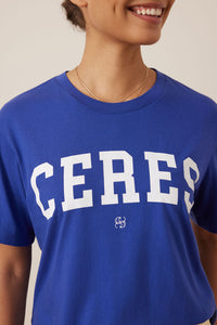Stevie Slouchy Tee - Polo Blue/Marshmallow Varsity