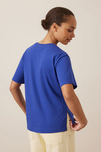 Stevie Slouchy Tee - Polo Blue/Marshmallow Varsity