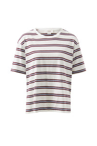 Stevie Slouchy Tee - Vanilla/Wine Retro Stripe