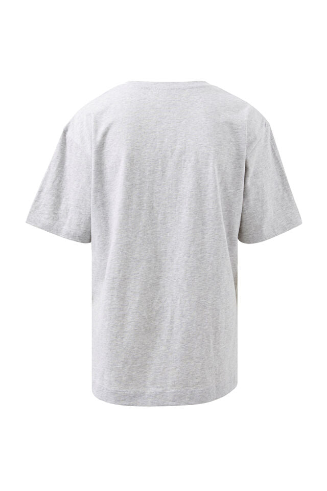 Stevie Slouchy Tee - Cloud Marle/CL Crest Print