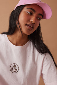 Stevie Slouchy Tee - Sunfaded Tint/Island Print