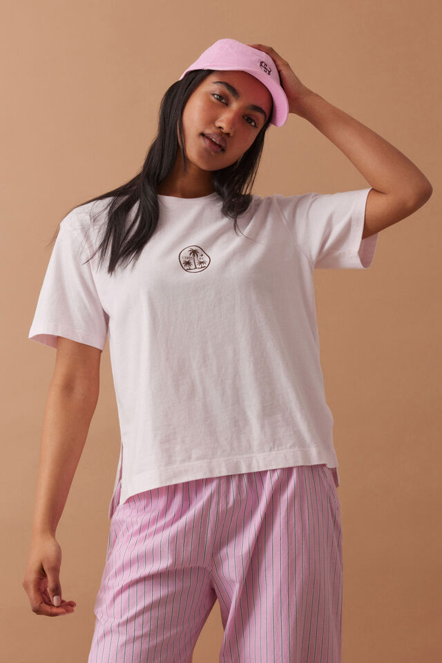 Stevie Slouchy Tee - Sunfaded Tint/Island Print