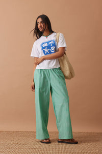 Stevie Slouchy Tee - White Ceres Paradise Print