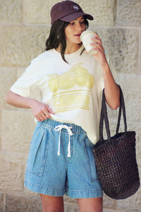 Stevie Slouchy Tee - Summer Stone/Ceres Citrus